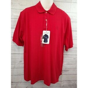 Vtg Mens Hunt Club Golf Polo Shirt Red Short Sleeve New with tags L